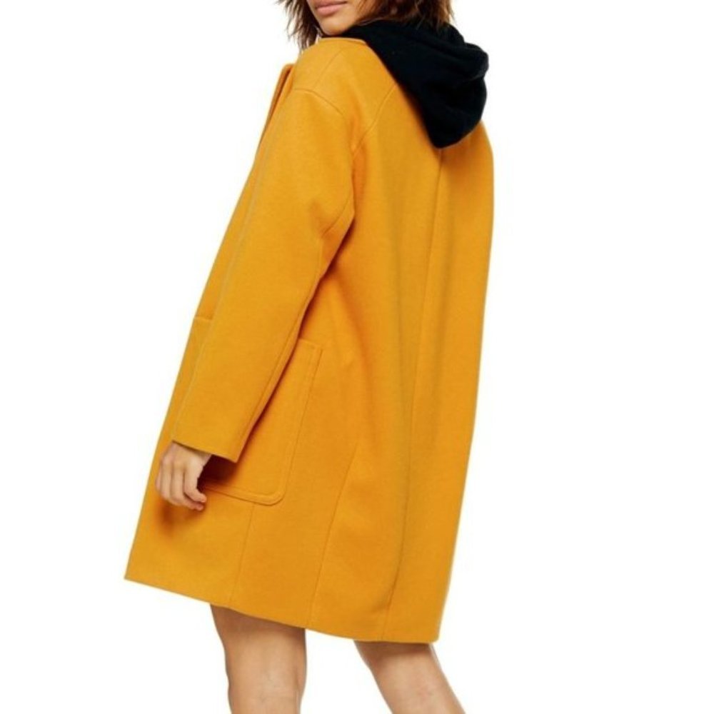 NWT - TOPSHOP Long Yellow Carly Slouch Peacoat (6) - Picture 6 of 16